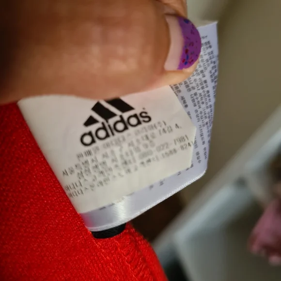 ADIDAS CLIMALITE Jogging Pants Zipped Up Red Blue 3 Stripes Embroidered Logo - Picture 10 of 10